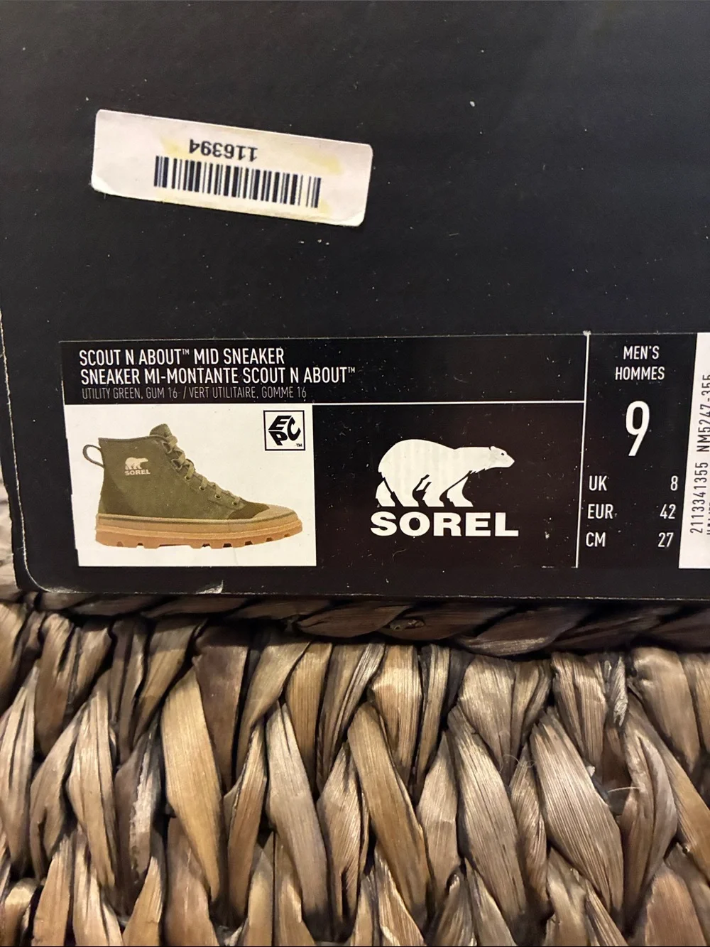 Sorel Olive Green High-Top Sneakers with Tan Sole